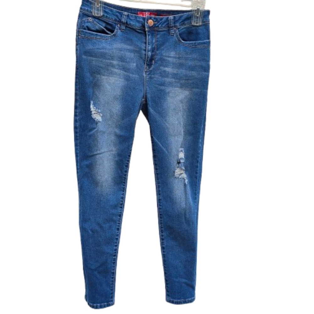 Women's Wannabettabutt Stylish Blue Skinny Jeans Sz 13/31